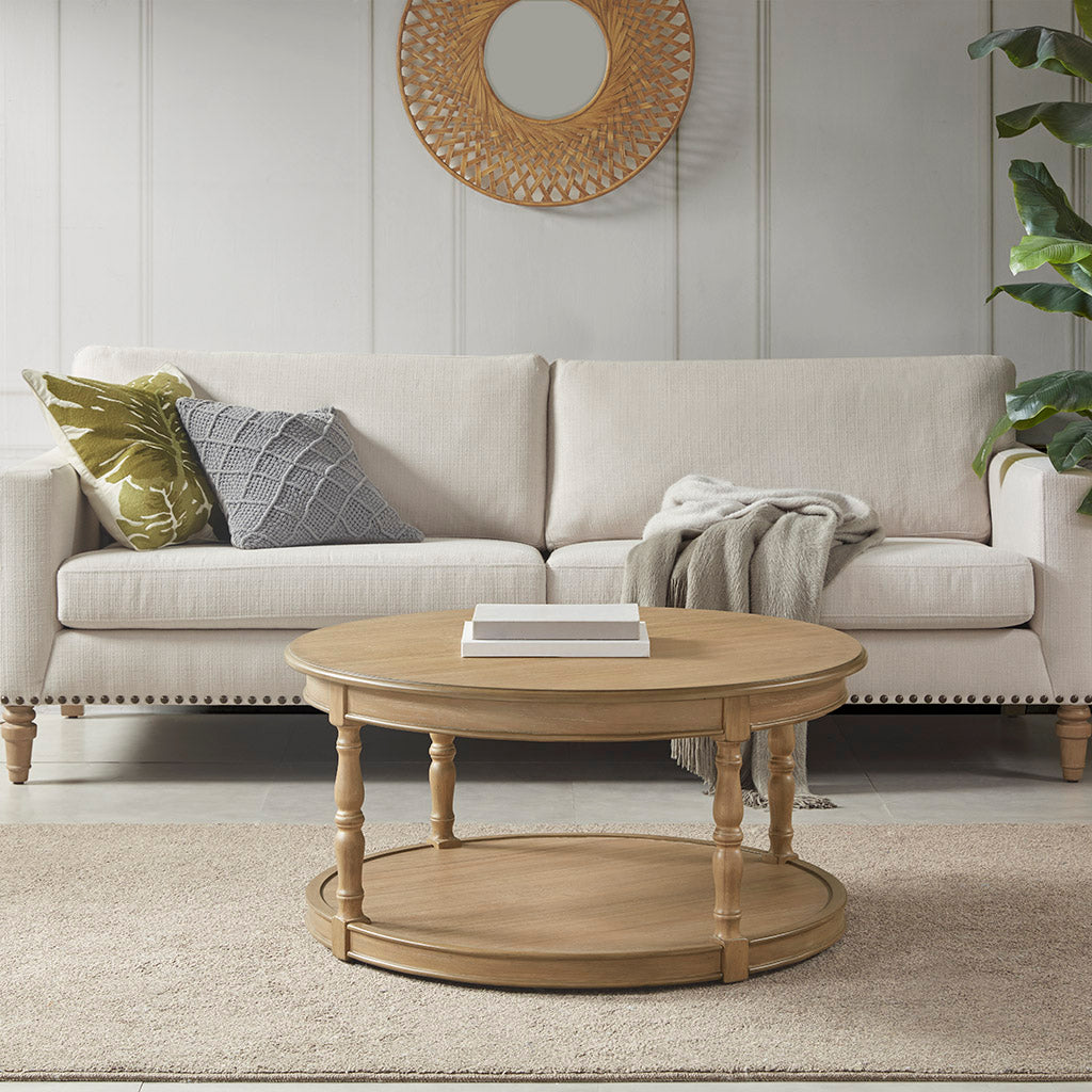 Belden Round Coffee Table with Interchangeable Wood and Glass Top