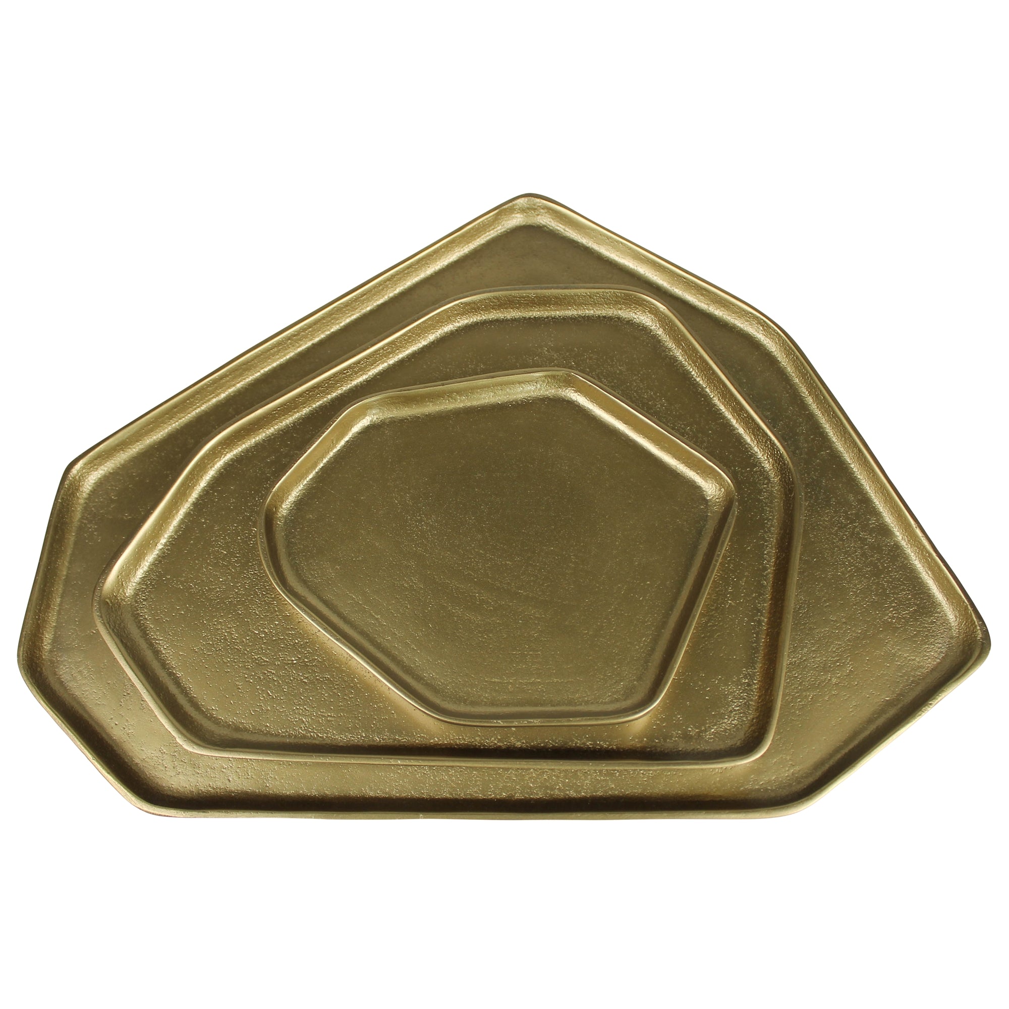 Agasi Angular Trays, Brass, Set of 3