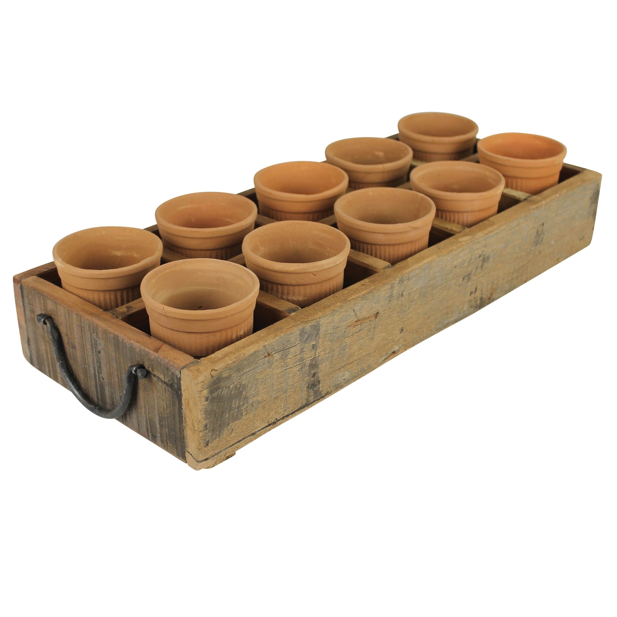 Wood Caddy w/ Pots