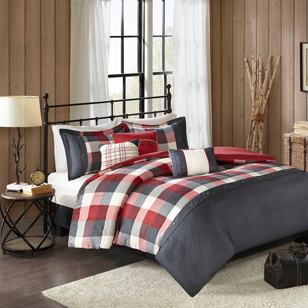 Ridge 6 Piece Herringbone Duvet Cover Set
