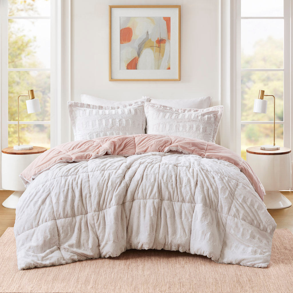 Gia Back Print Long Fur Comforter Mini Set