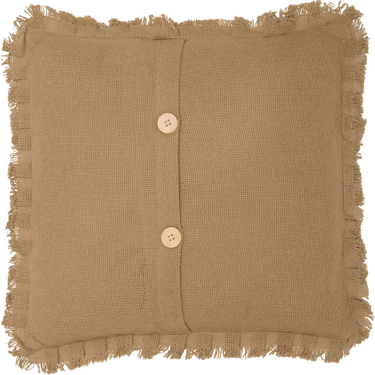 Burlap Natural Pillow w/ Fringed Ruffle 16x16
