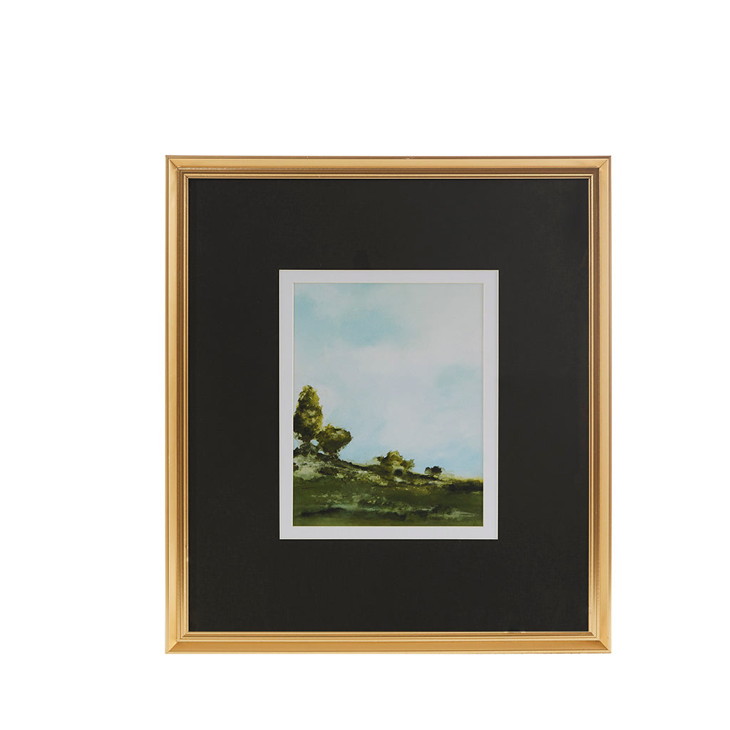 Across The Plains 1 Abstract Landscape Framed Glass Wall Art