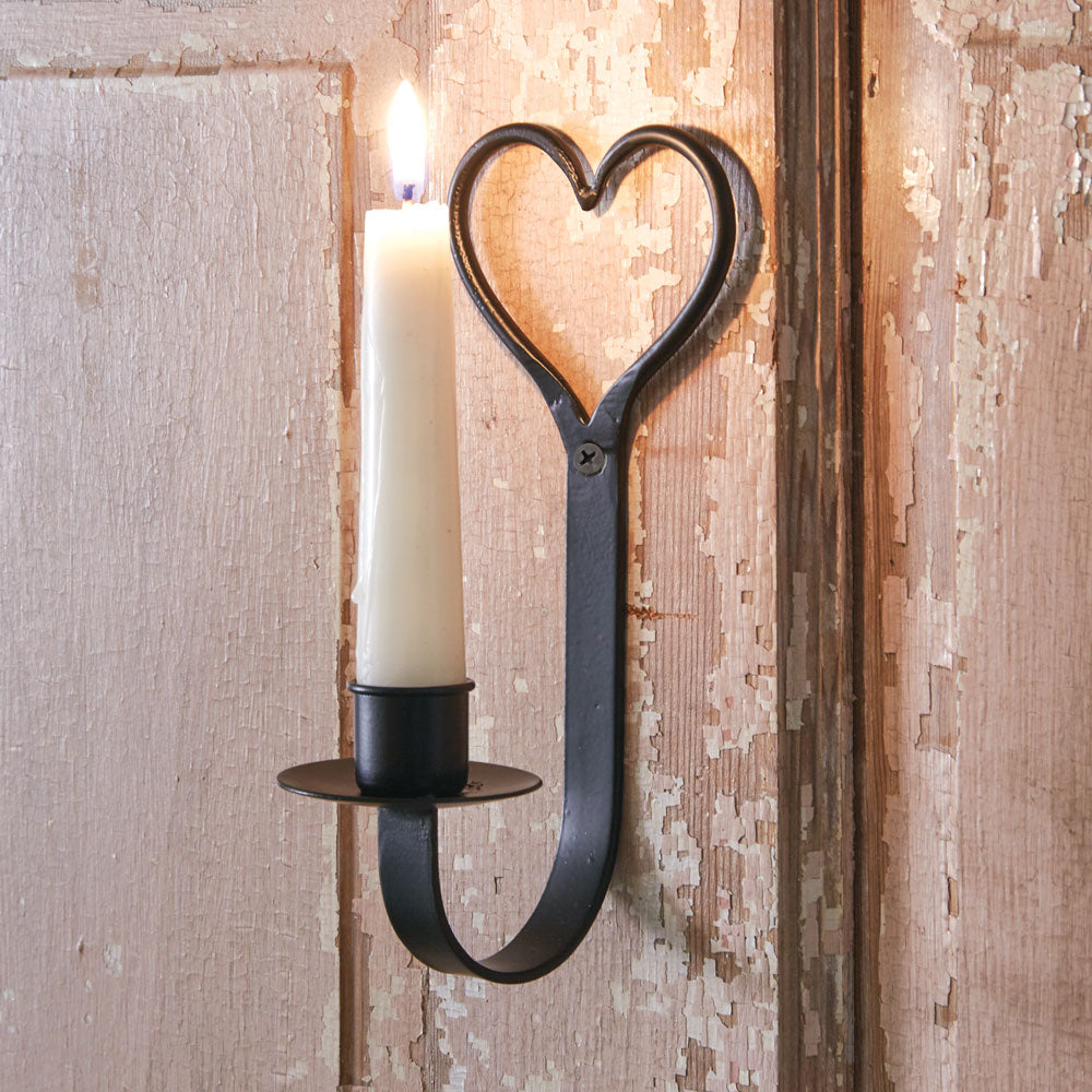 Primitive Heart Taper Candle Sconce (S/4)