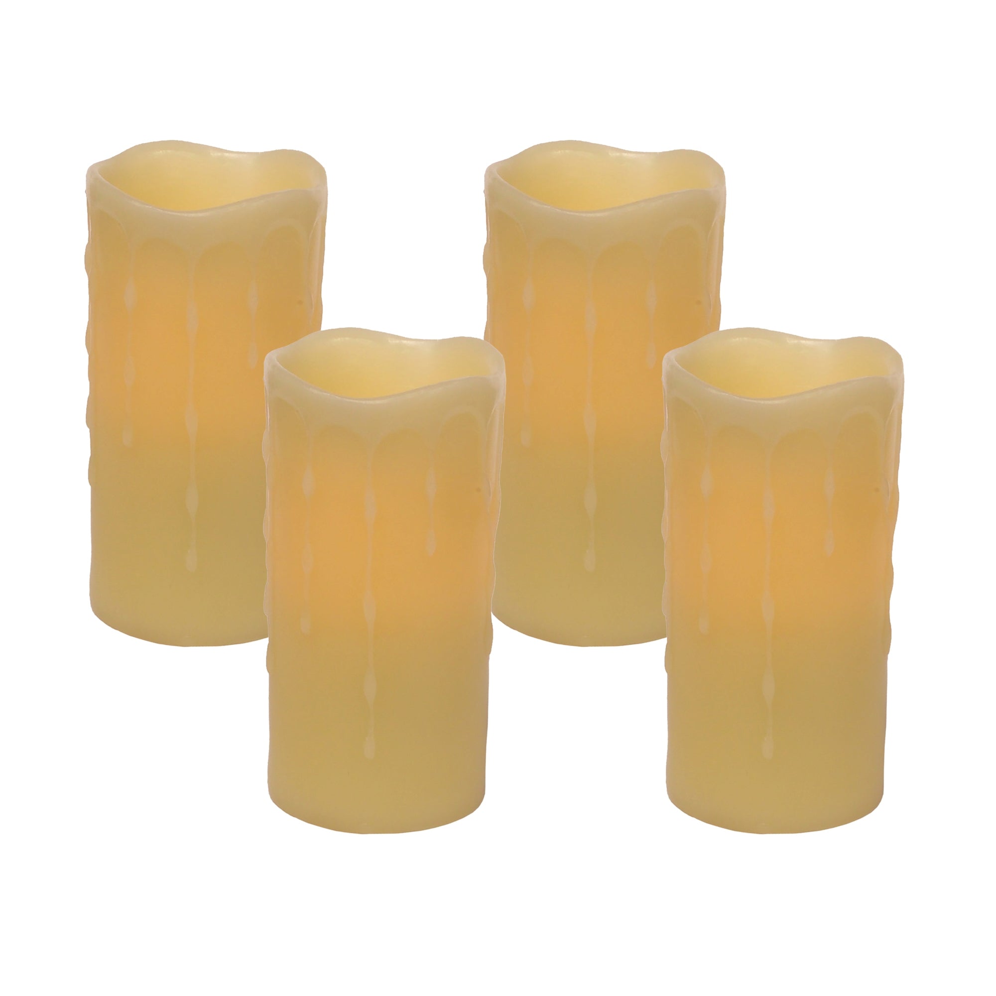 LED Dripping Wax Pillar Candles (Set of 4)
