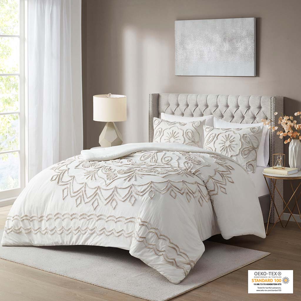Violette 7 Piece Printed Seersucker Comforter Set