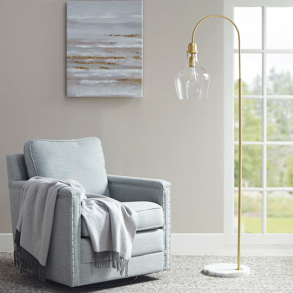 Auburn Arched Metal Floor Lamp with Chimney Shade
