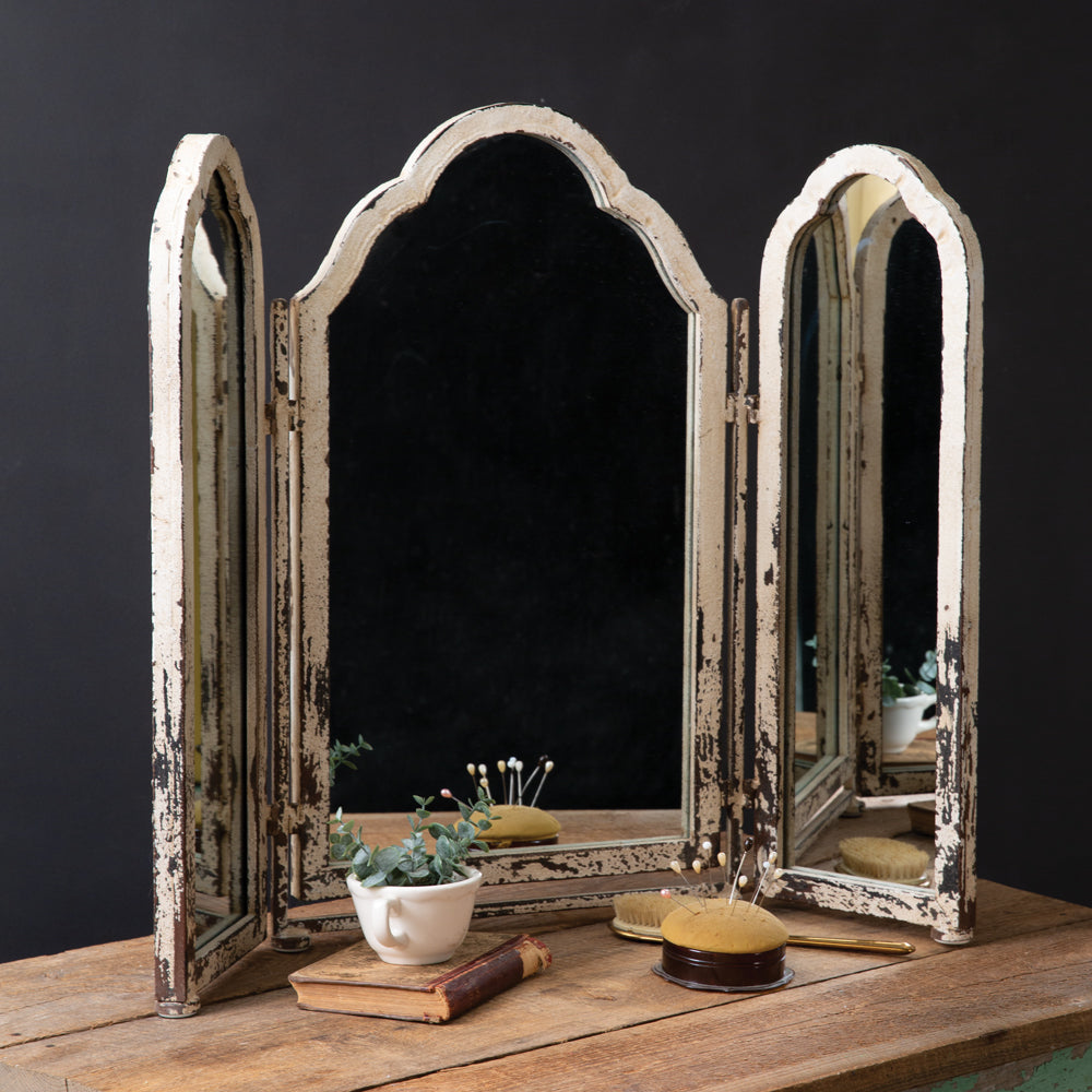 Tri Fold Tabletop Mirror