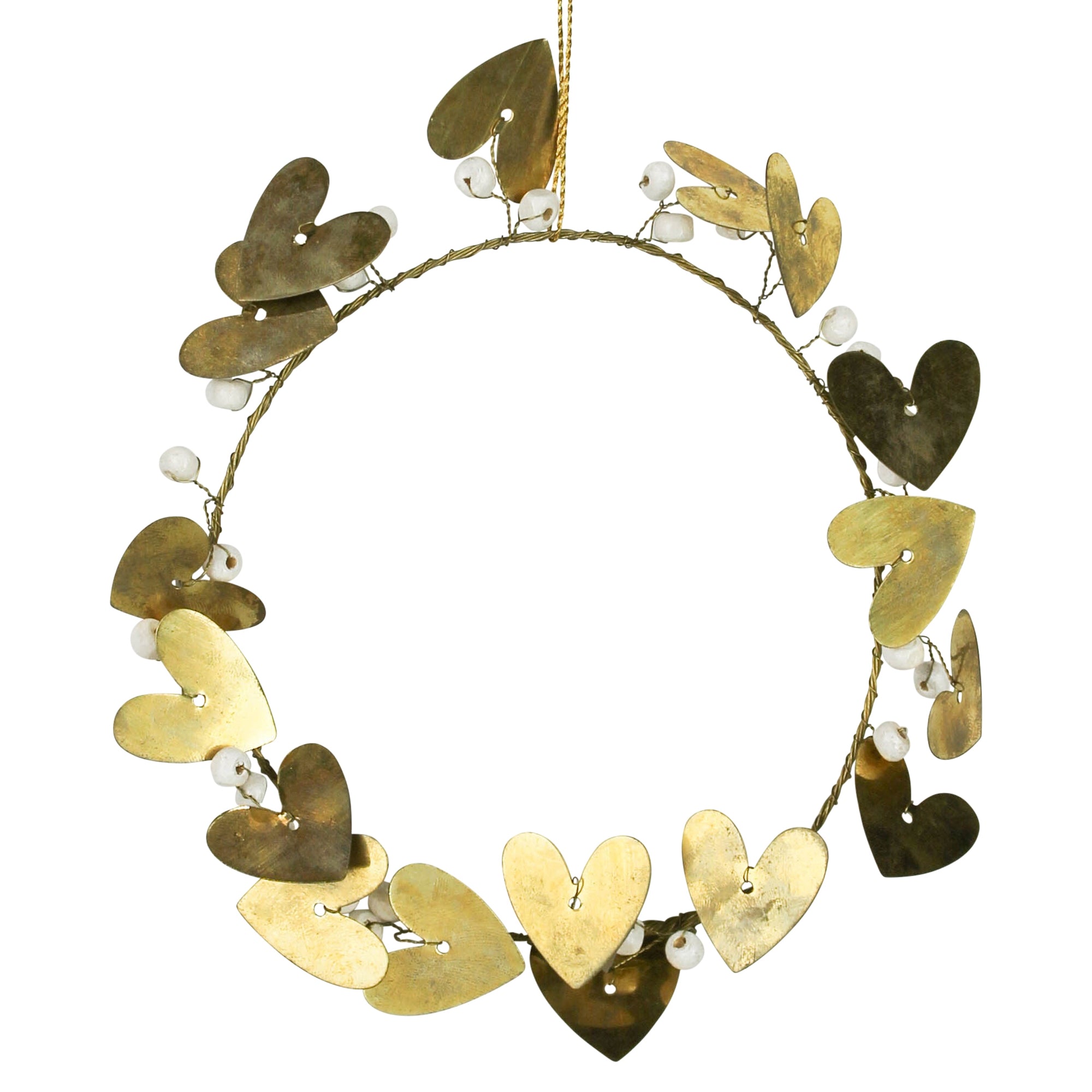 Heart Leaf Ornament, Gold Antique