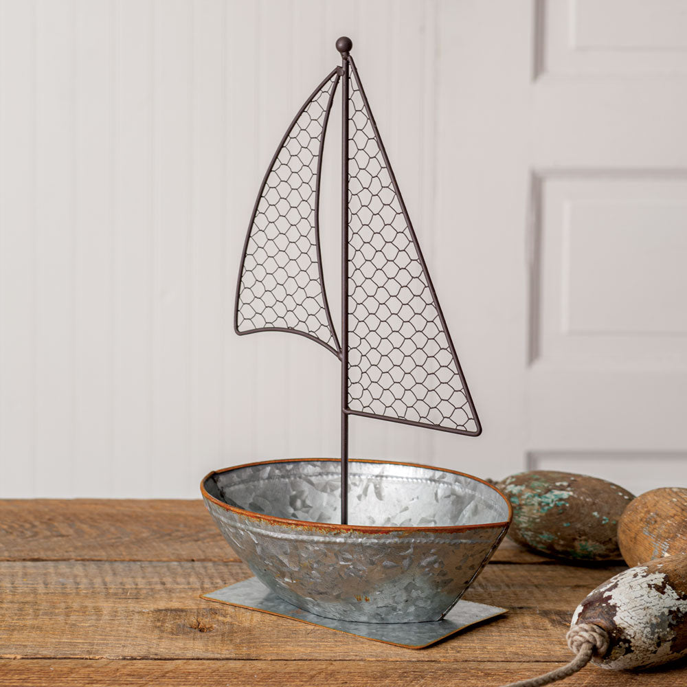 Galvanized Decorative Sailboat