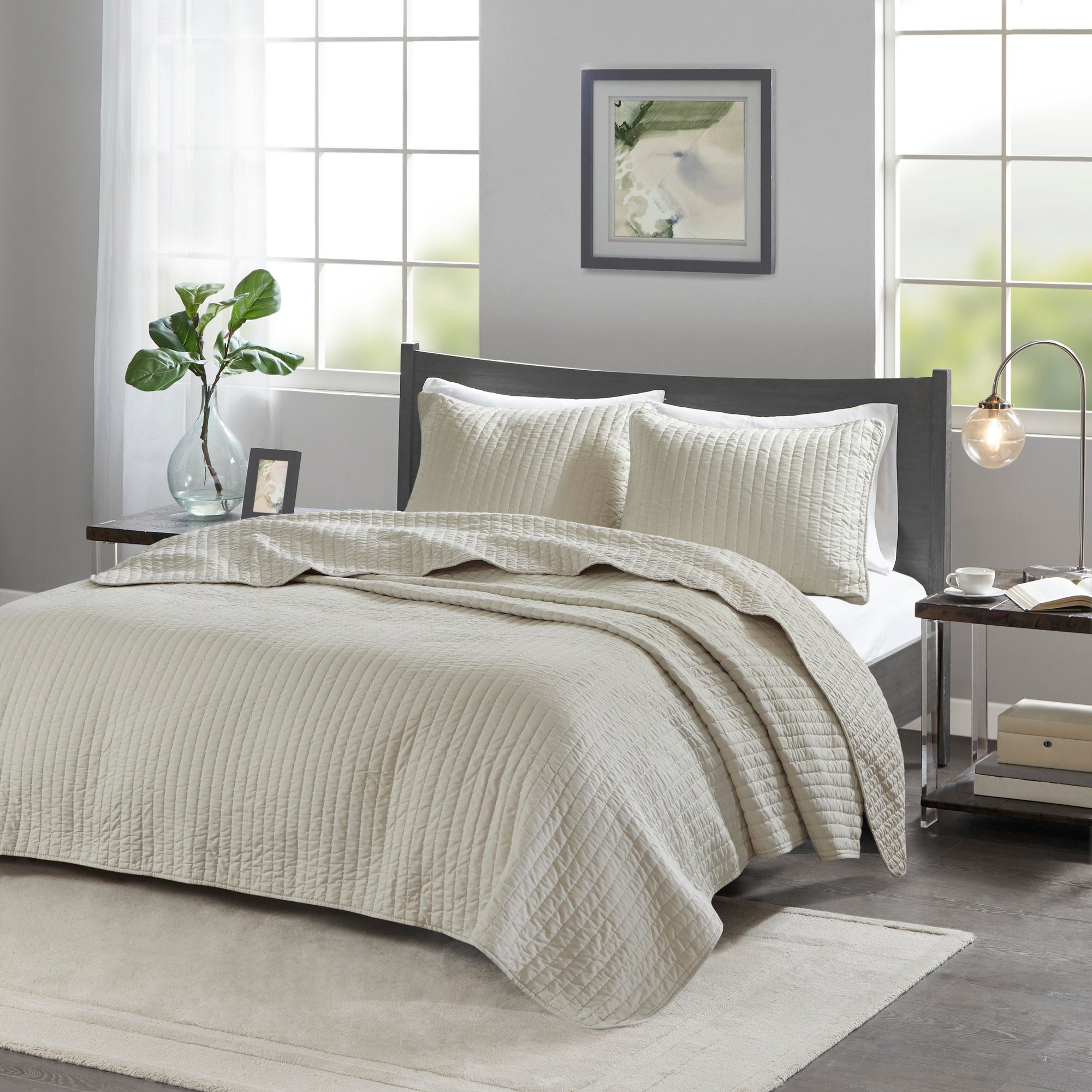 Keaton Tufted Cotton Chenille Medallion Fringe Coverlet Mini Set