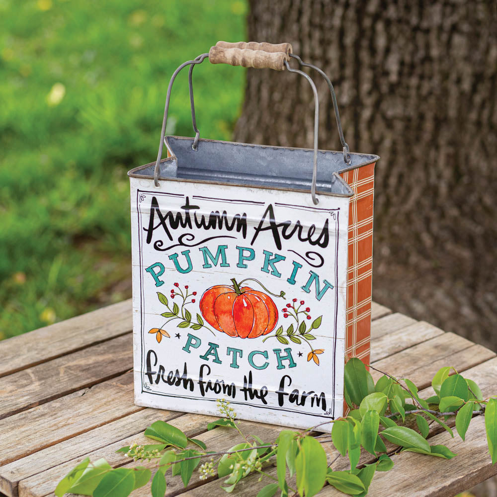 Pumpkin Patch Metal Bucket