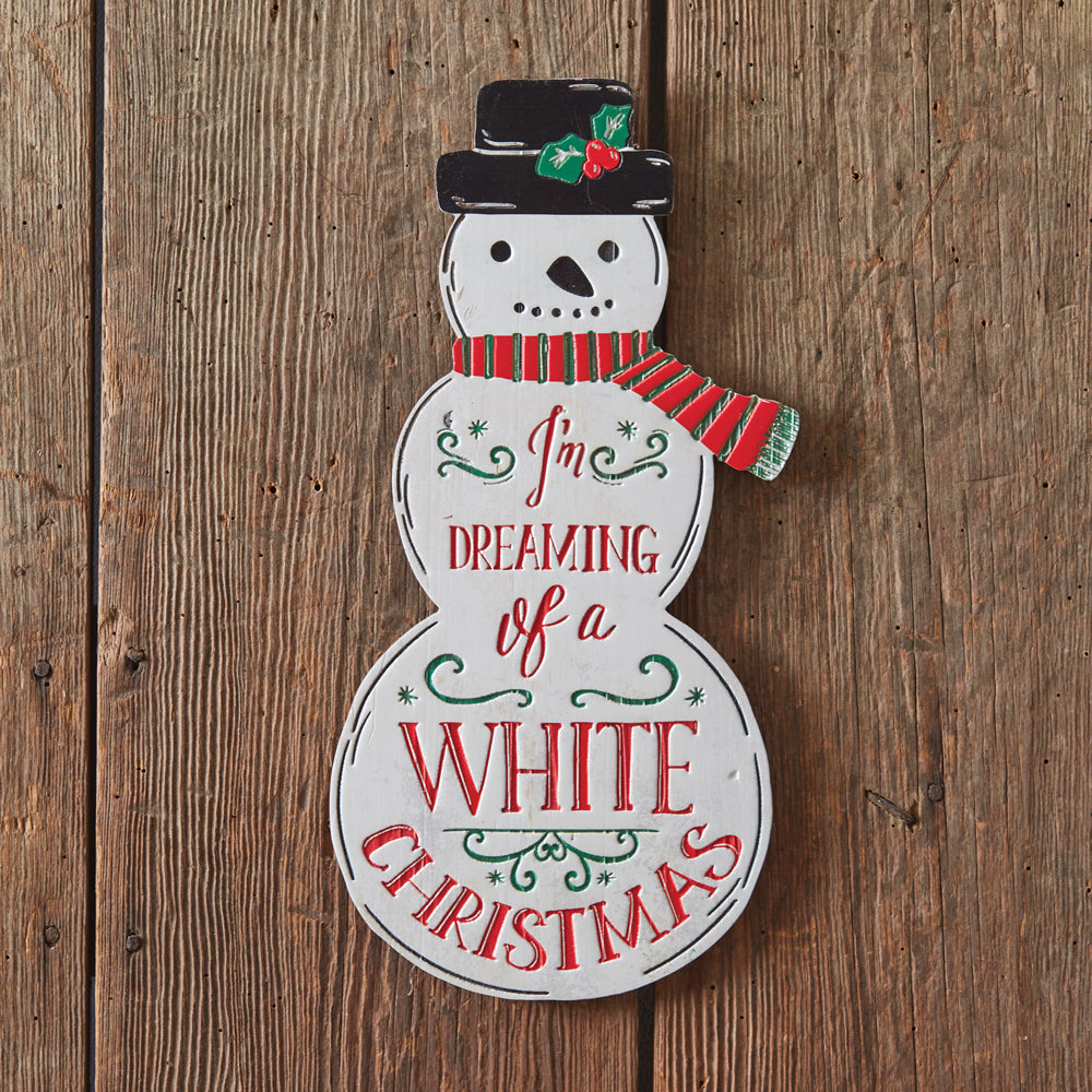 Dreaming Of A White Christmas Wooden Snowman