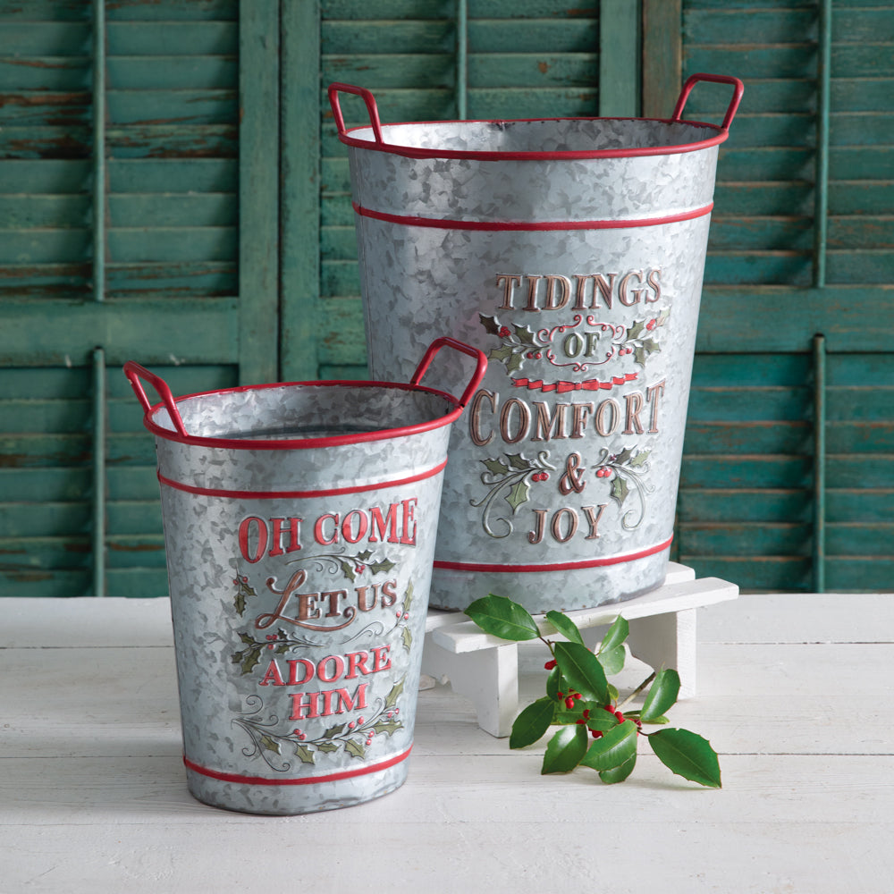 Religious Christmas Buckets (S/2)