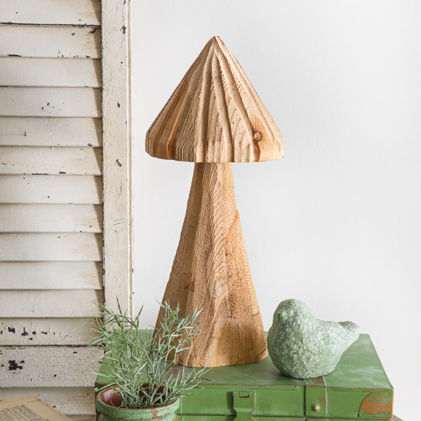 Large Wood Mushroom Carving