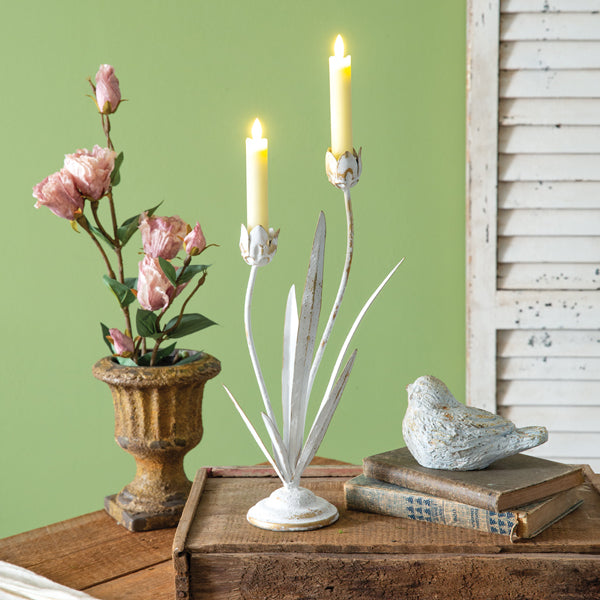 Tulips Double Taper Candle Holder