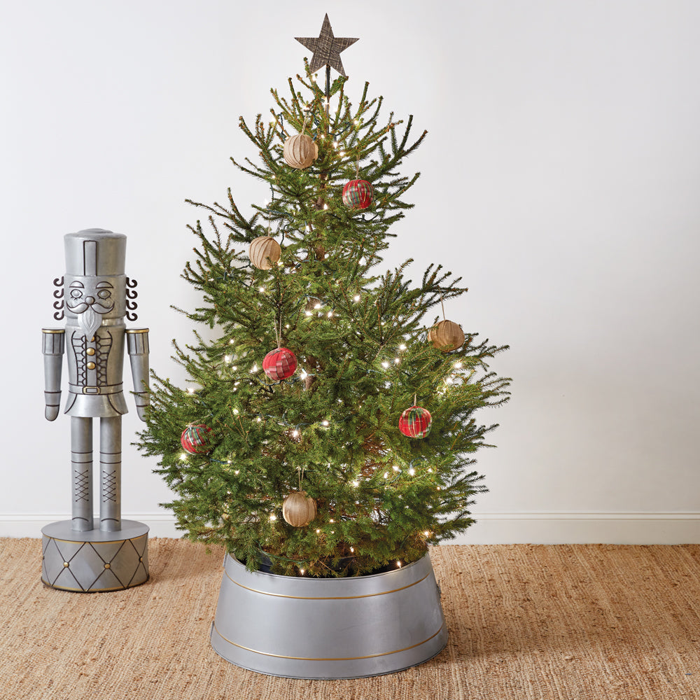 Galvanized w/ Gold Trim Tree Collar