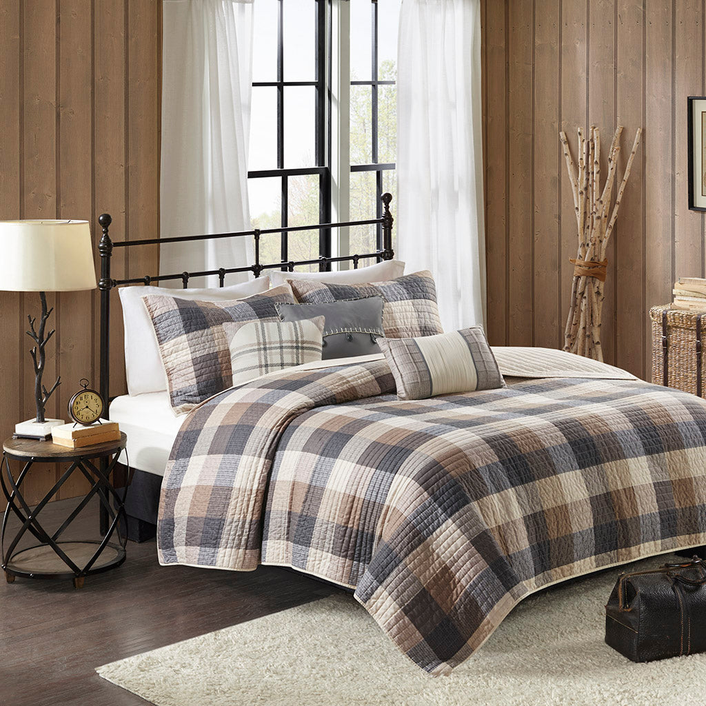 Ridge 6 Piece Reversible Plaid Daybed Cover Set