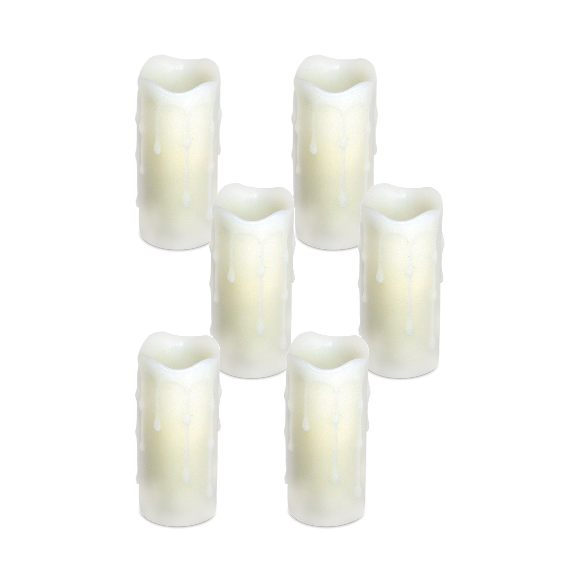 LED Dripping Wax Pillar Candles (Set of 6)