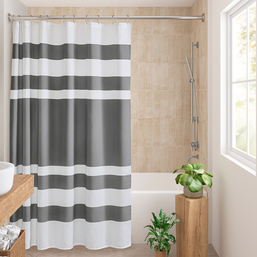 Spa Waffle Shower Curtain with 3M Treatment