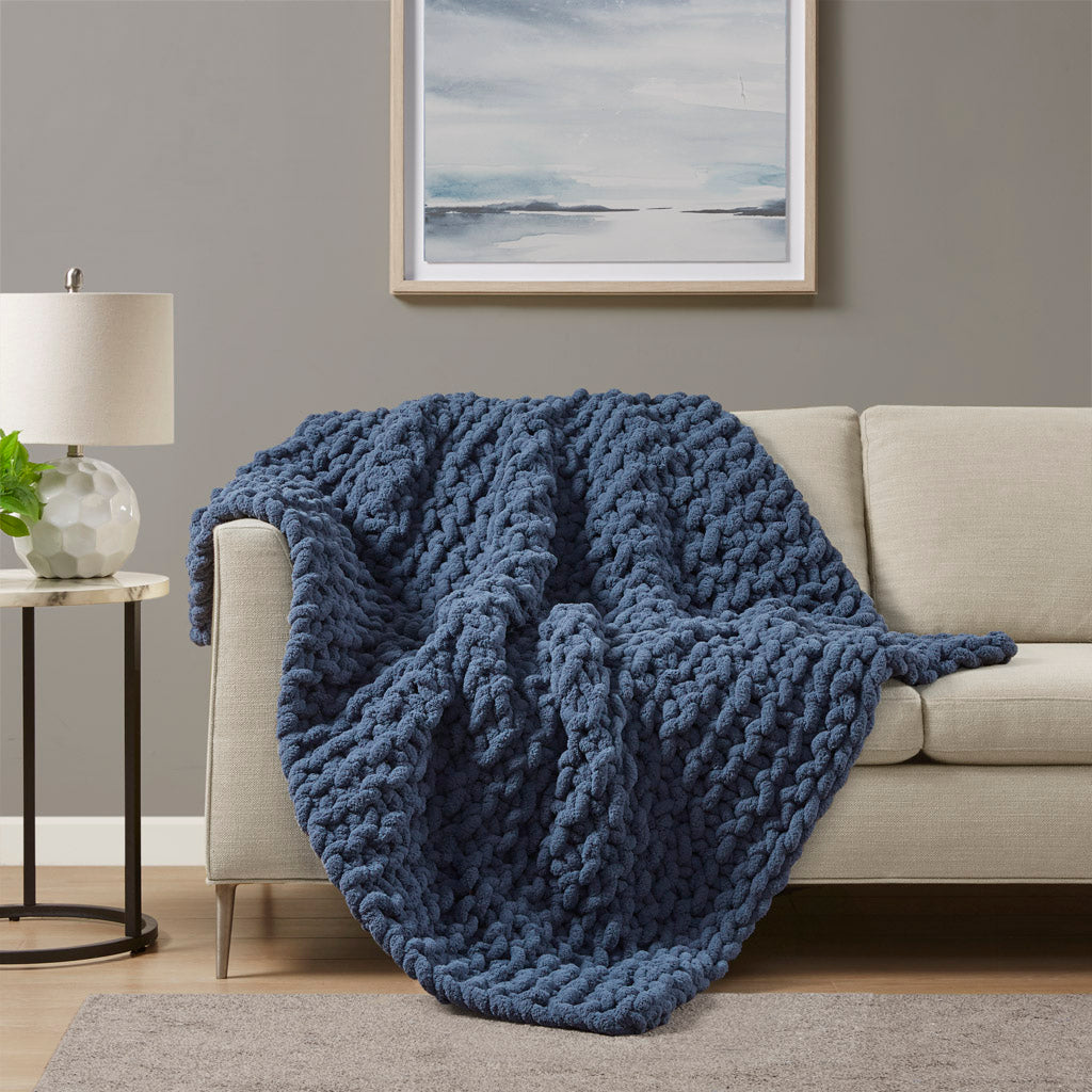 Chenille Chunky Knit Throw