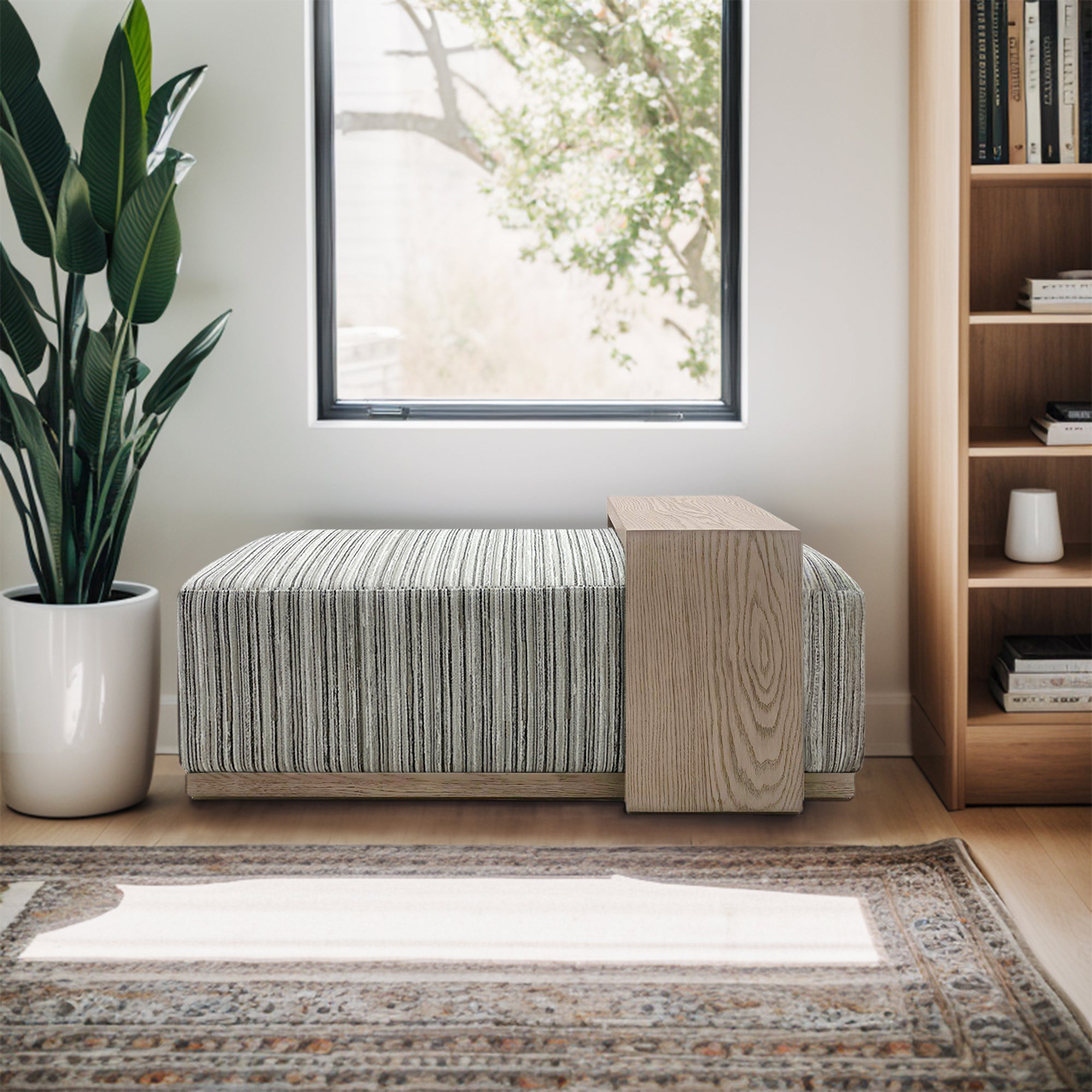 Peggy Bench/Cocktail Ottoman With Table