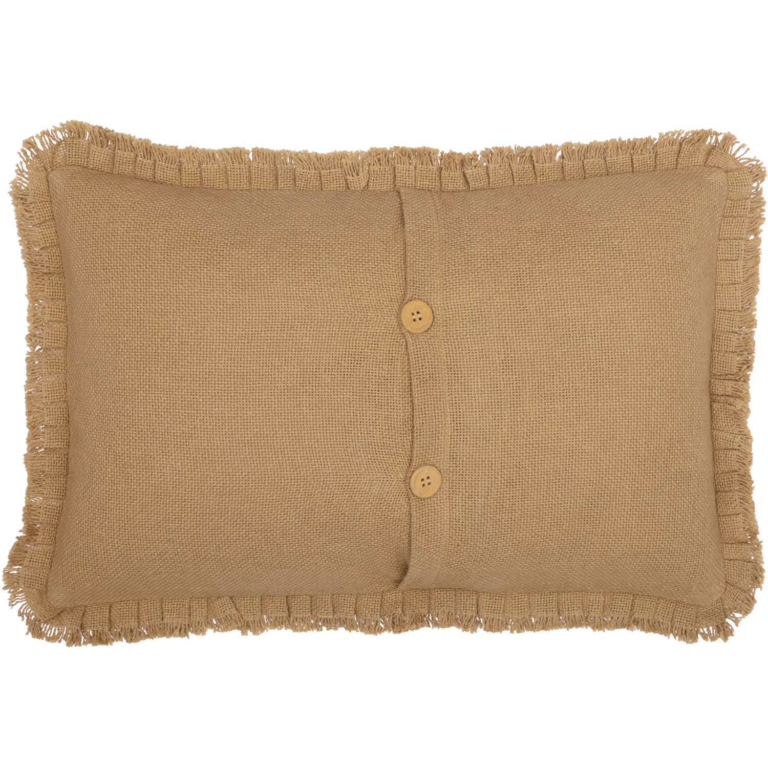 Burlap Natural Pillow w/ Fringed Ruffle 14x22