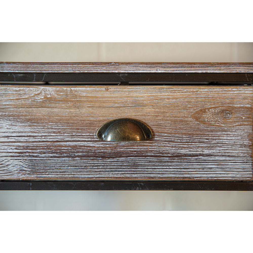 Industrial Style Wood and Metal Desk with Chair