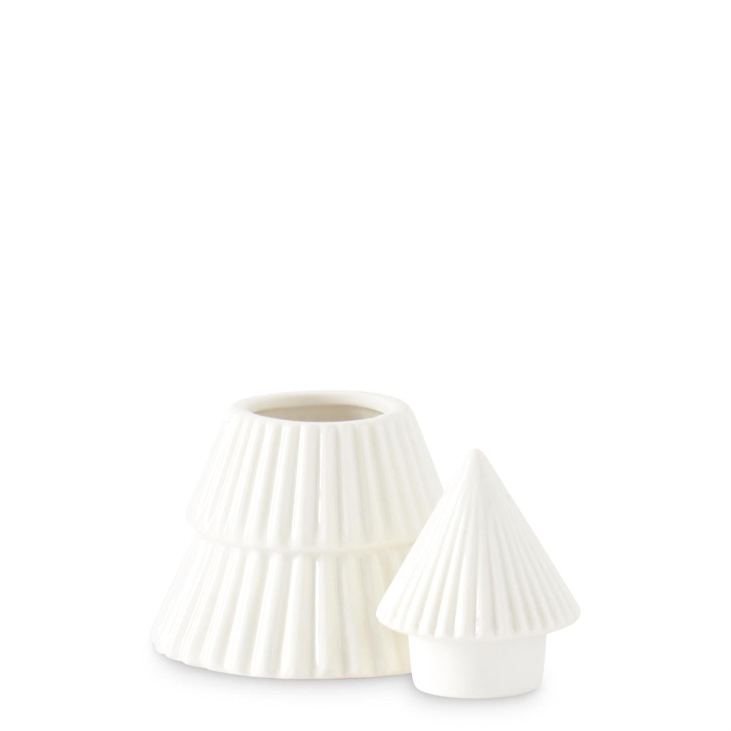 Porcelain White Ribbed Christmas Trees (S/2)