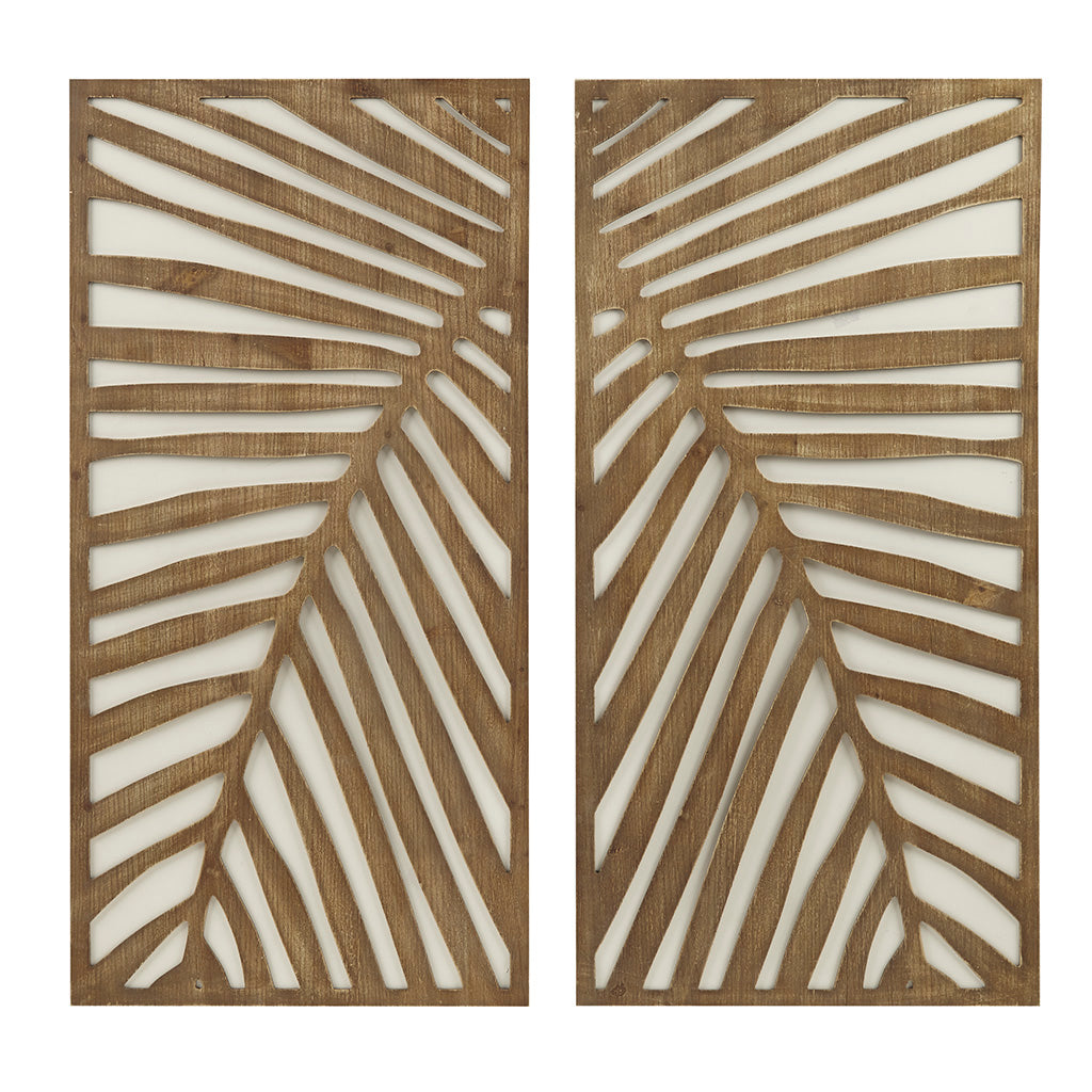 Birch Palms Distressed Black and White Medallion Tile 3-piece Wall Decor Set