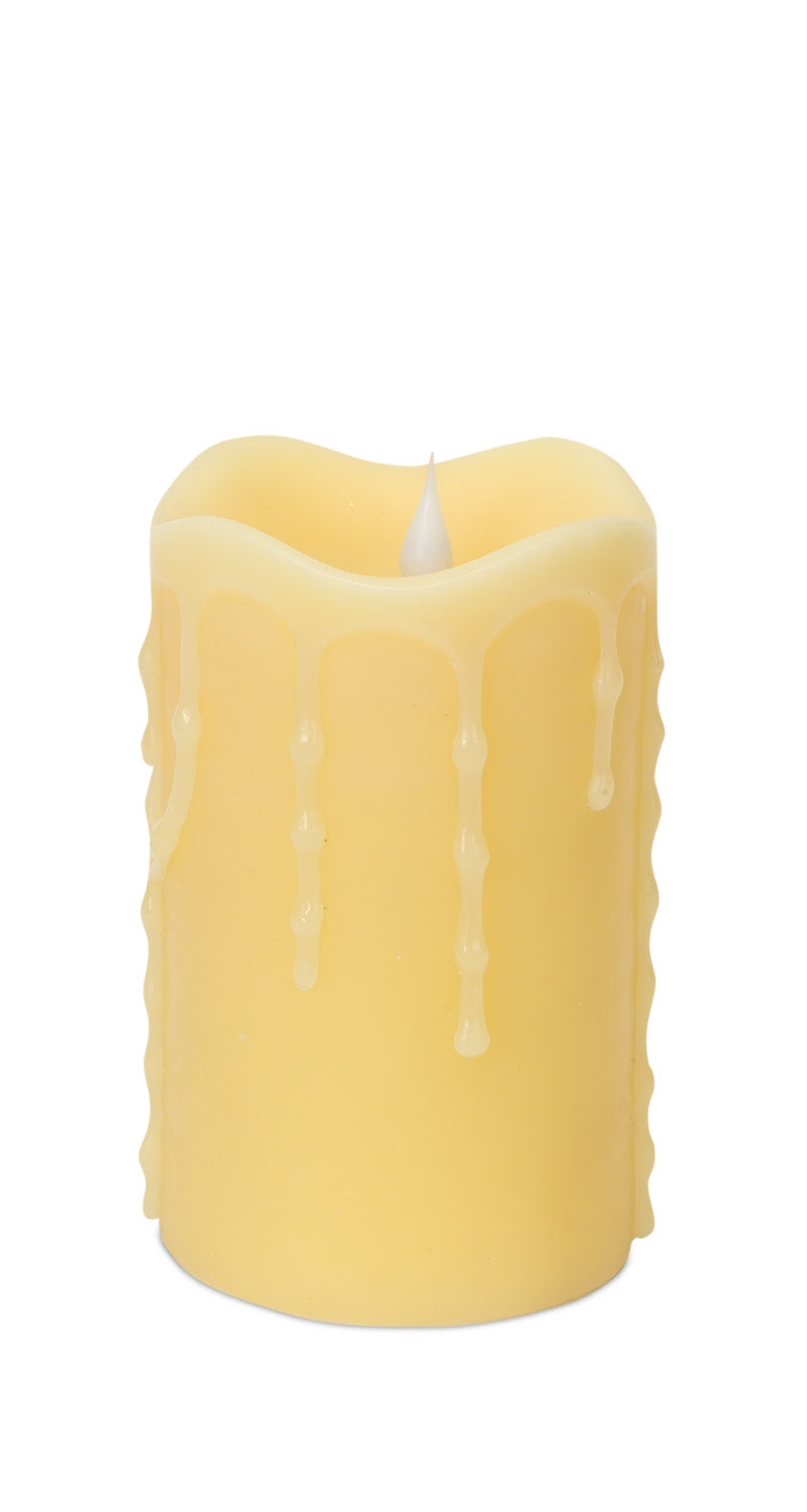 Simplux LED Dripping Candle w/4 and 8 Hour Timer 3"D x 5"H Wax/ (Requires 2 C Batteries, Not