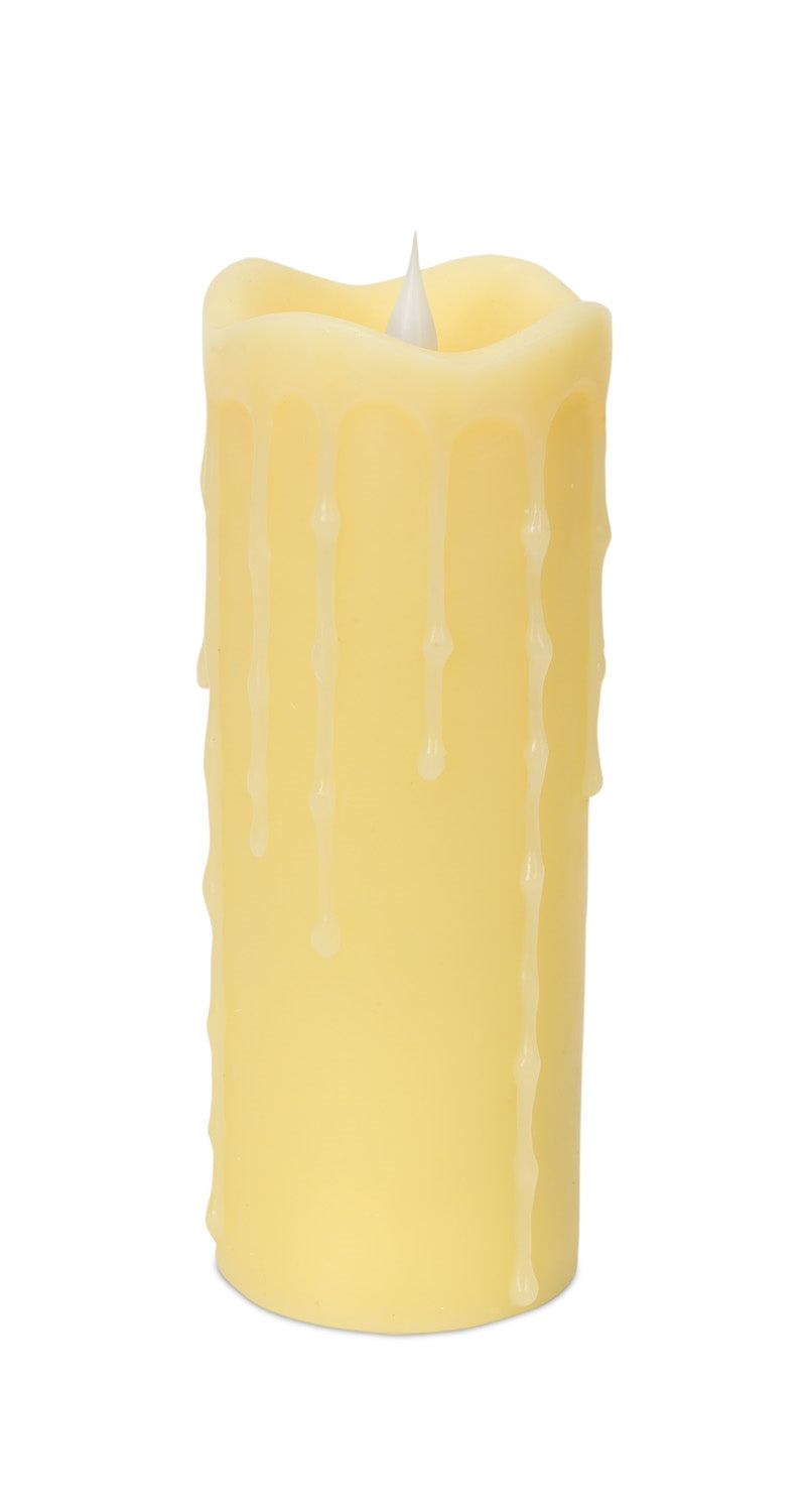 Simplux LED Dripping Candle w/4 and 8 Hour Timer 3"D x 7"H Wax/ (Requires 2 C Batteries, Not
