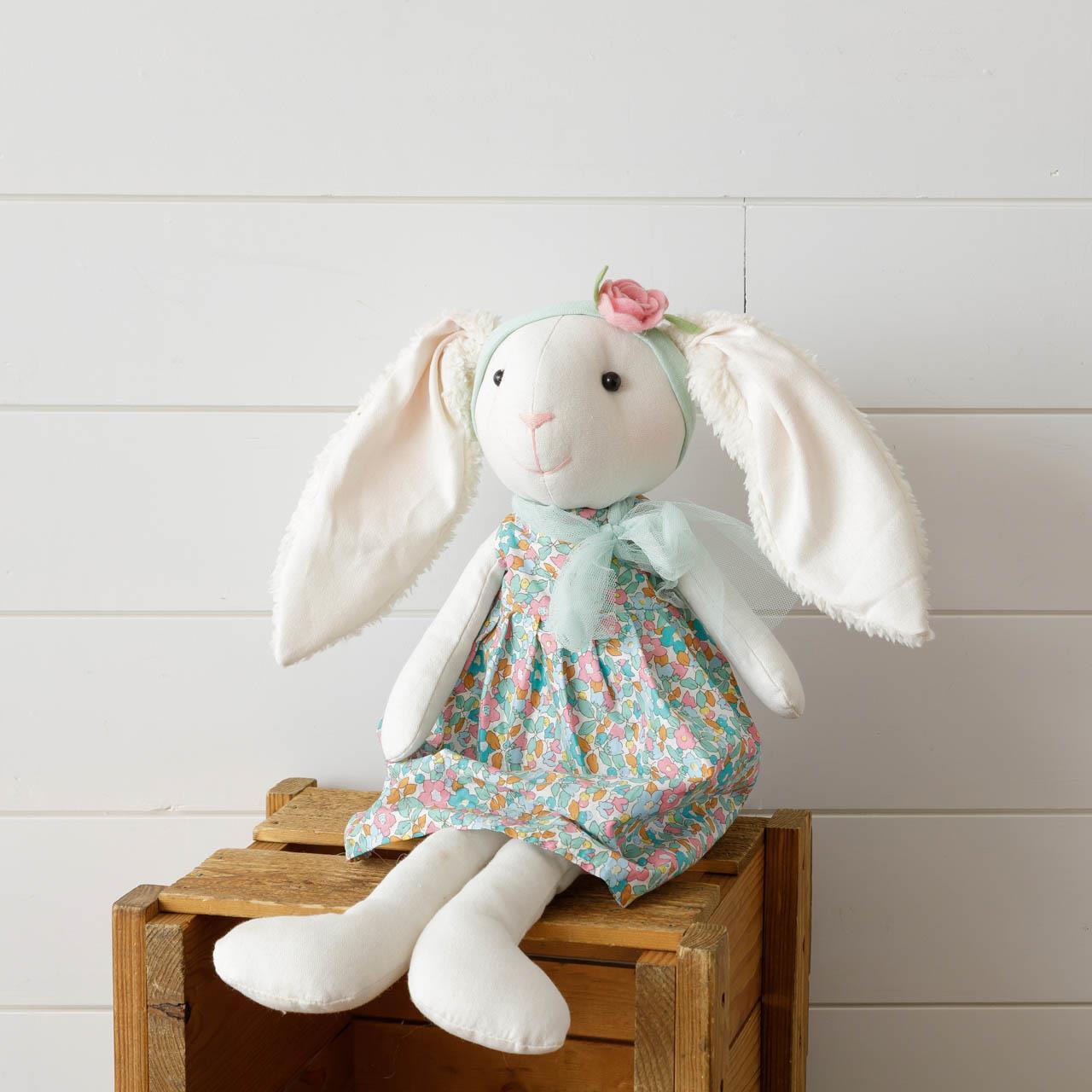 Lop Eared Rabbit Shelf Sitter - Floral Dress