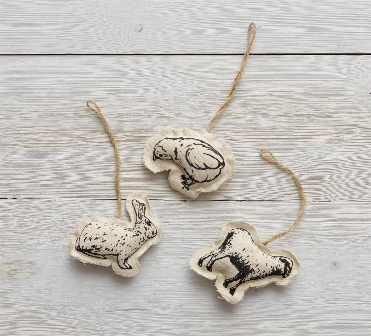 Ornaments - Rabbit, Chick, Sheep