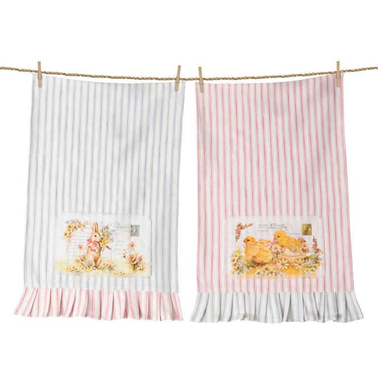 Vintage Easter Postcards Tea Towels (S/2)