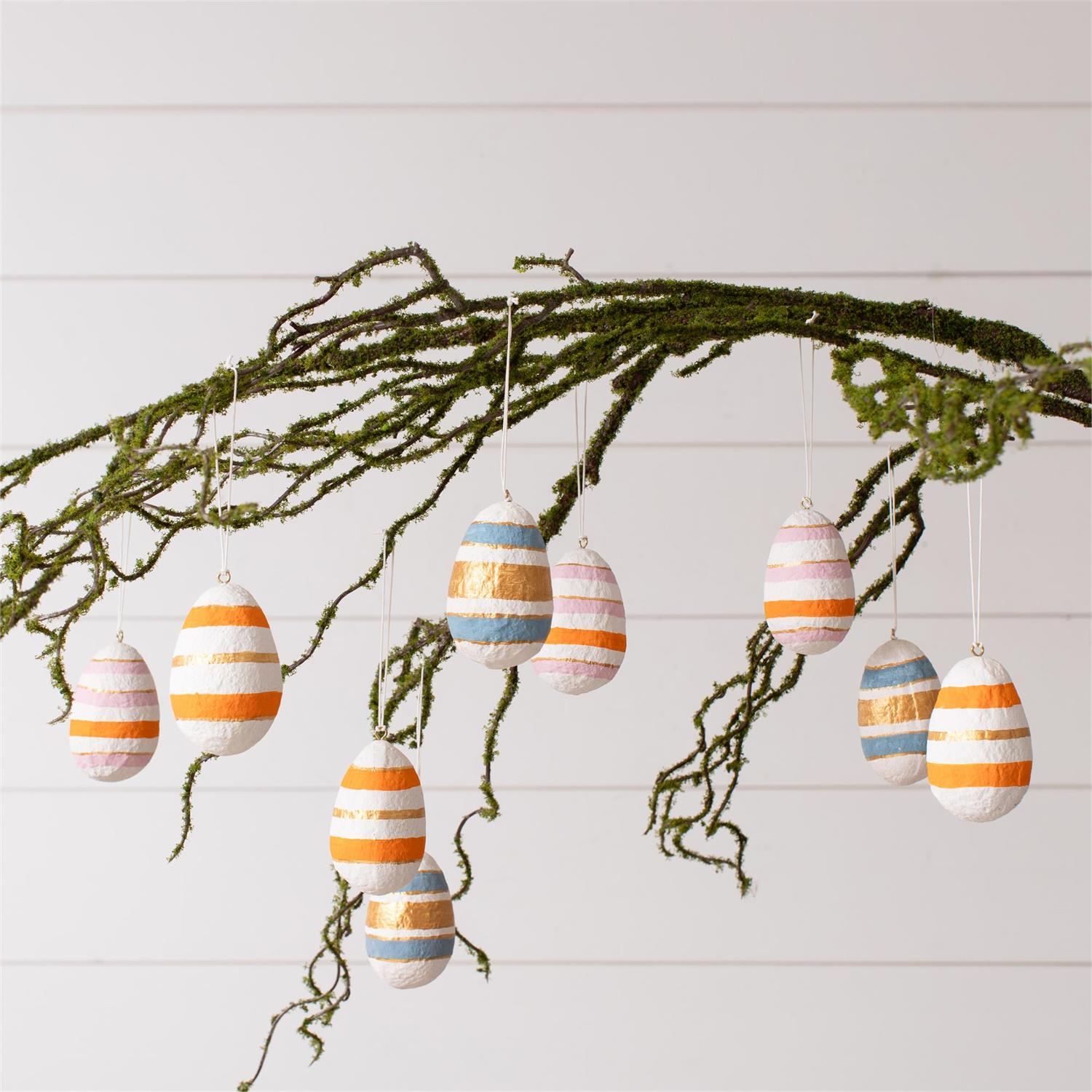Papier Mache Egg Ornaments (S/9)