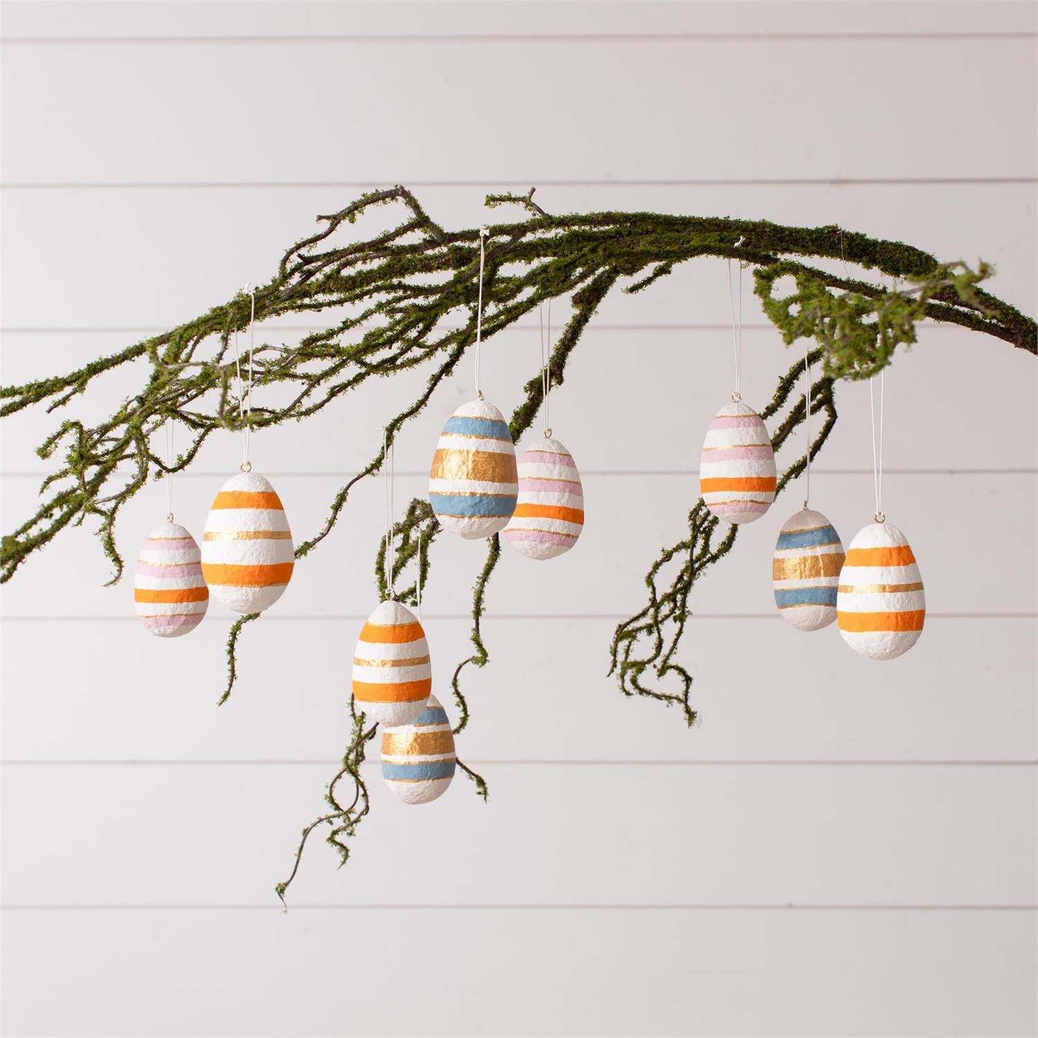 Papier Mache Egg Ornaments (S/9)