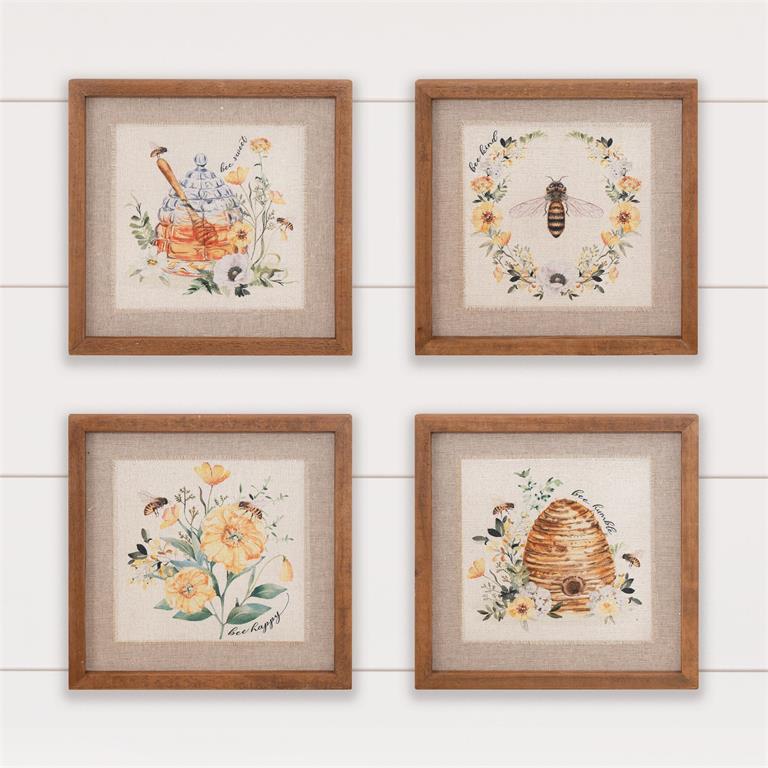 Sepia Bees Framed Prints (S/4)