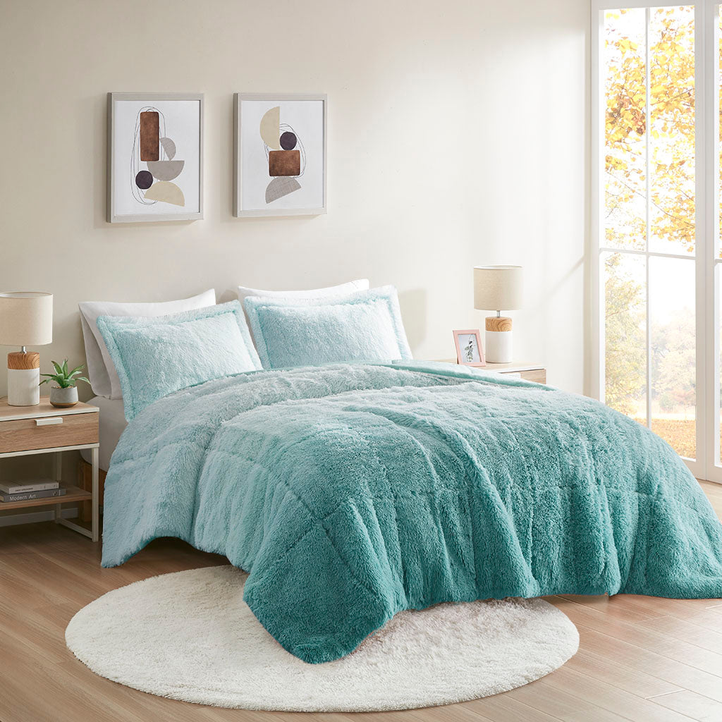Brielle Shaggy Faux Fur Comforter Mini Set