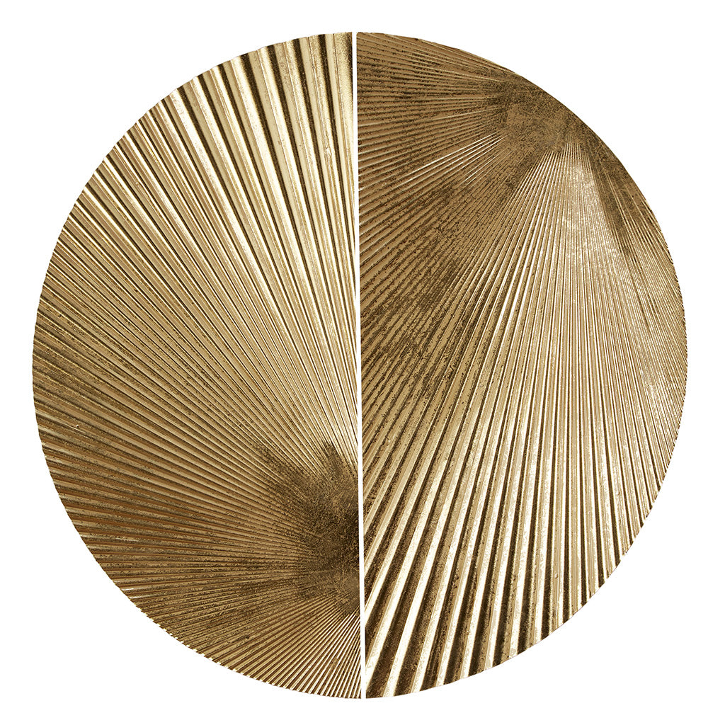 Radiant Textured Feather 3-piece Metal Disc Wall Decor Set