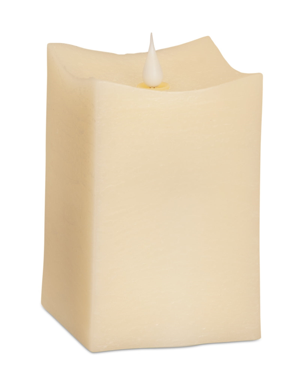 Simplux LED Squared Candle w/4 and 8 Hr Timer 3.5"SQ x 6"H Wax/ (Requires 2 D Batteries, Not