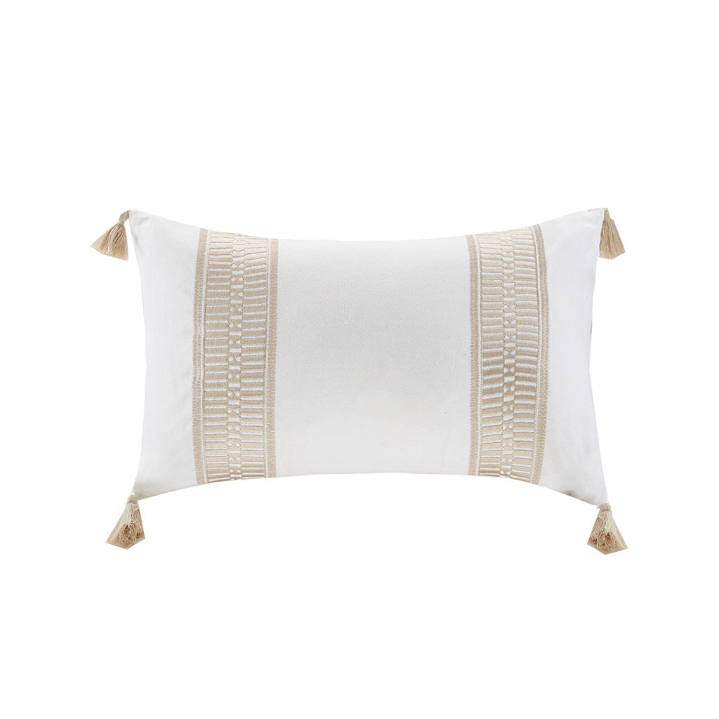 Anslee Embroidered Cotton Square Decorative Pillow