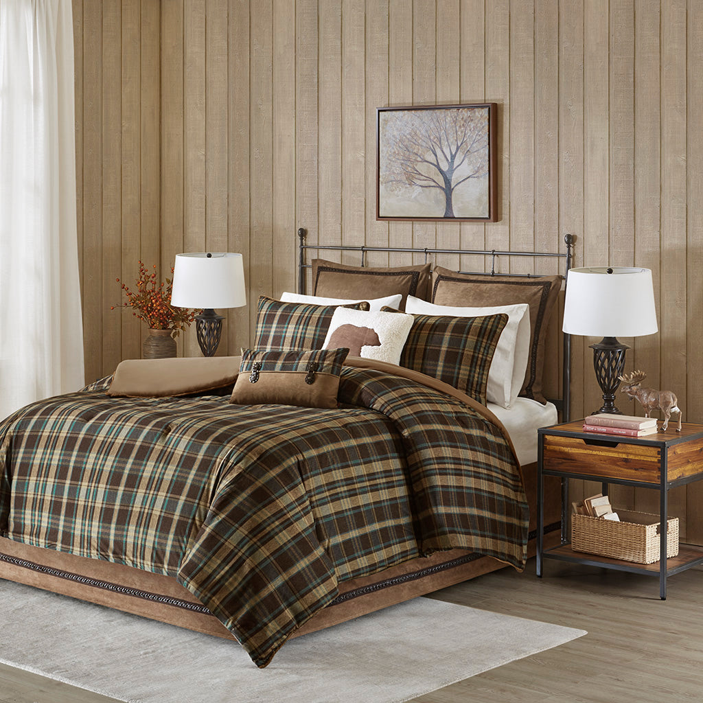 Hadley Plaid Oversized Denim Comforter Set