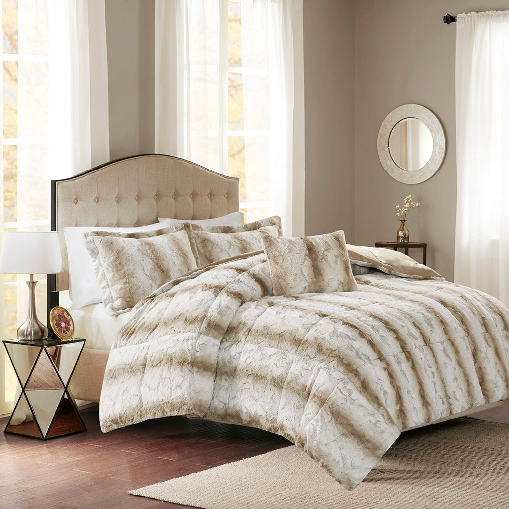 Zuri 4PC Faux Fur Comforter Set