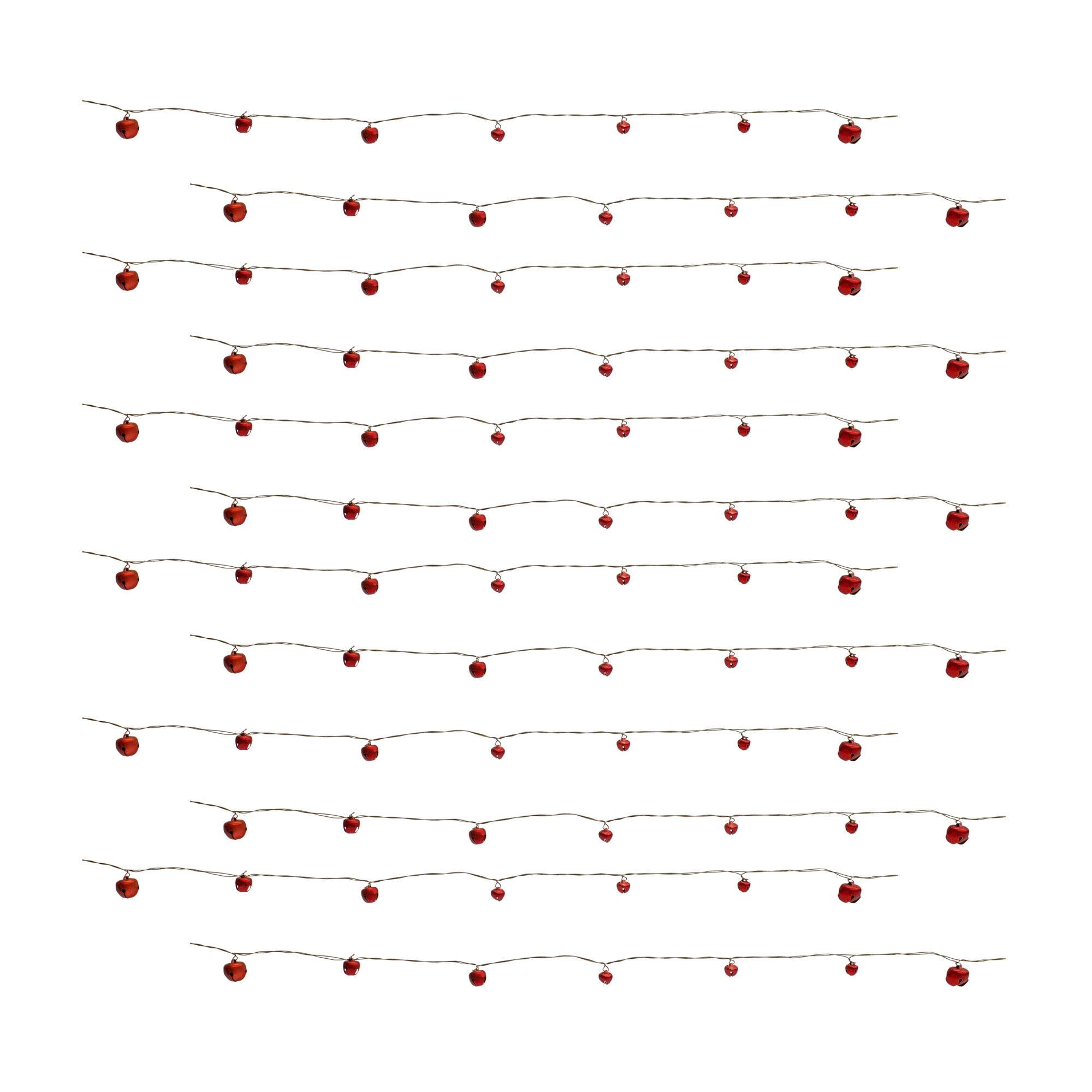 Red Sleigh Bell Twine Strand (Set of 12)