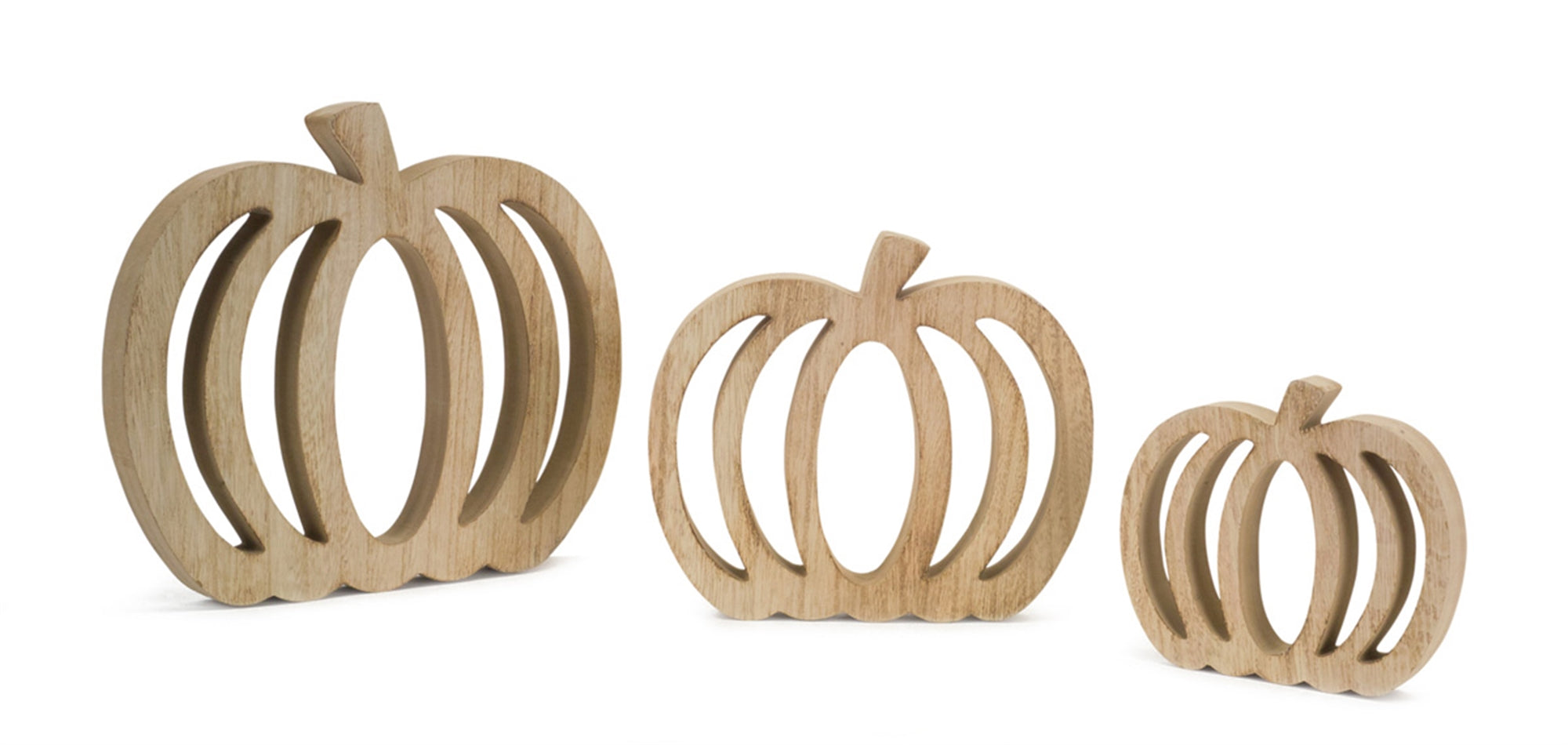 Pumpkin Cut-Out (Set of 3) 5.5"H, 7.5"H, 9.5"H Wood