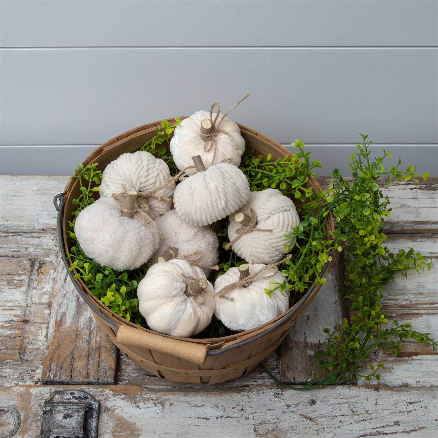 Creamy Soft Fabric Pumpkins (S/9)