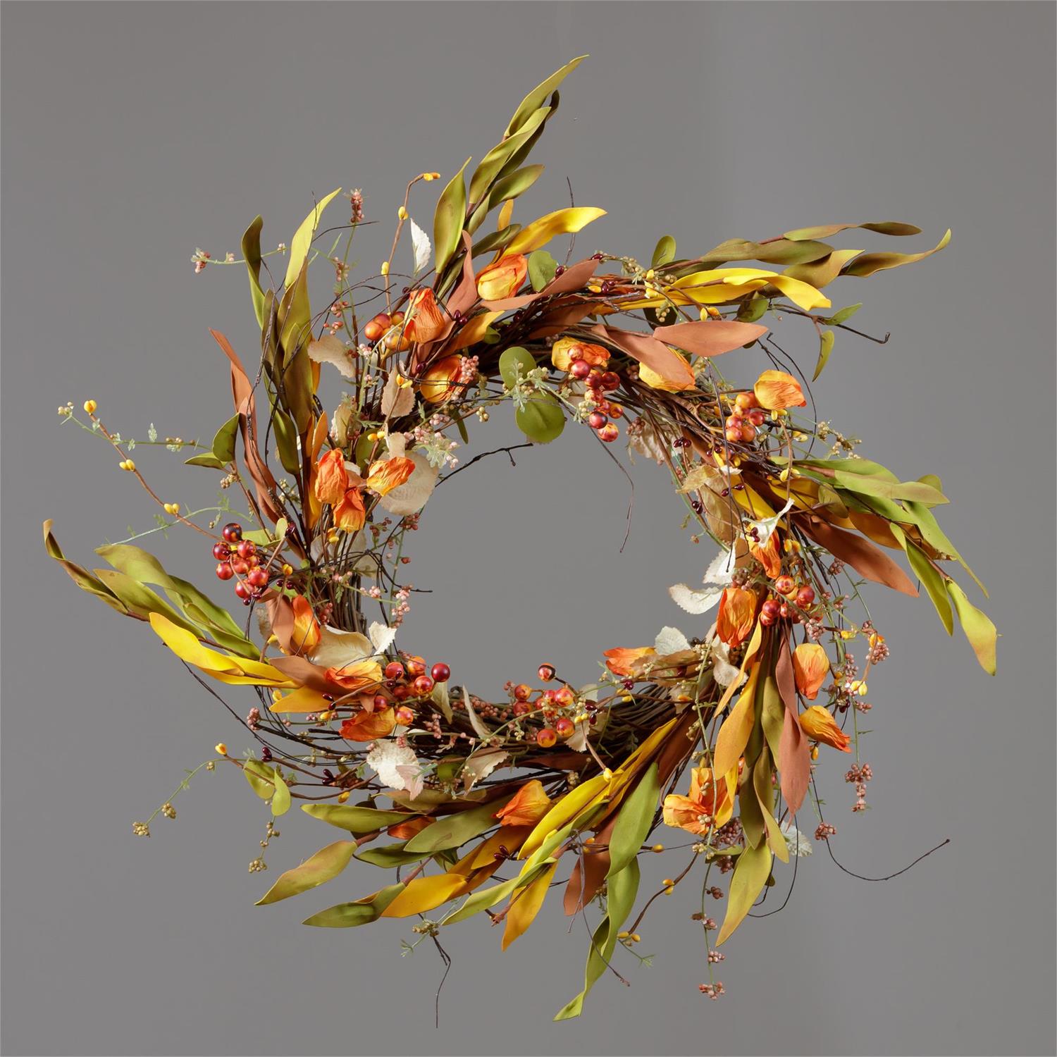 Wreath - Twig, Pods, Berries, Fall Foliage