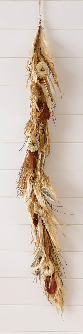 Garland - Dried Corn Husk With Pumpkins