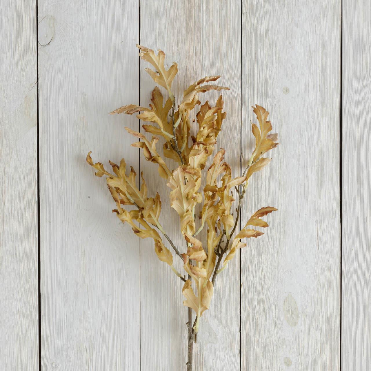 Branch - Dried Oak Leaves, Yellow (Pk 2)